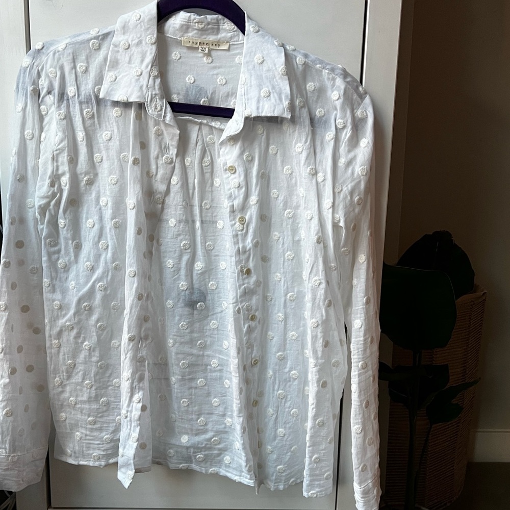 Copper Key White Blouse - XS